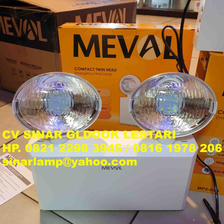 Lampu Emergency LED Mata Kucing Twin Lamp Meval 2 x 4W MP2-03A